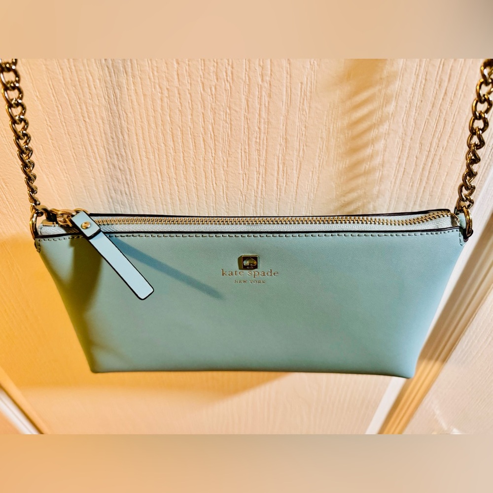 Kate Spade Blue soft Leather Crossbody Bag MSRP: $248 Like New - Picture 6 of 15